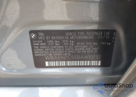 2011 BMW 328I from USA, damaged, VIN WBAPH7C55BA800732